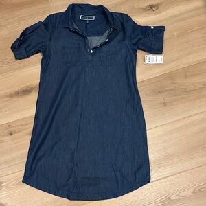 Karen Scott Dark Blue Casual Button shirt dress
